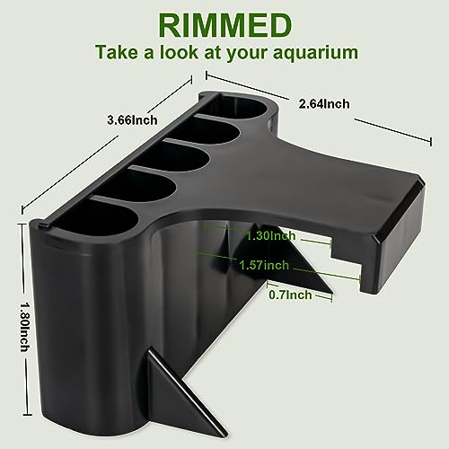 2 PCS Aquarium Plant Holder Top Hanging Fish Tank Plant Pot Aquarium Planter Cups for Water Feature Decoration - color: Rimmedr - Black