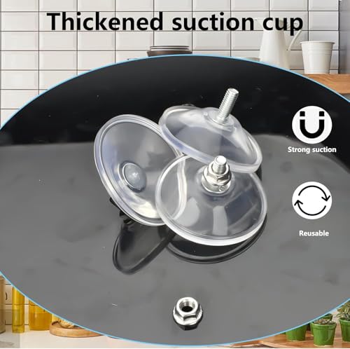 AccEncyc 6 Pcs Strong Thickened Sucker Suction Cup Clear PVC Sucker Pads with M6 x 14 Thread Screw Extra Strong Adhesive Glass Suction Holder - color: Transparent