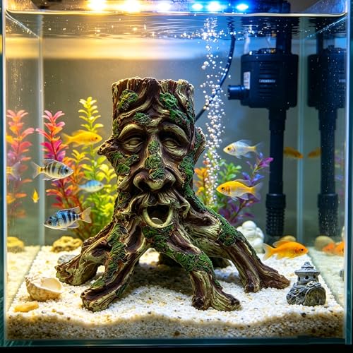 Tfwadmx Large Aquarium Driftwood Decaying Trunk Terrarium Resin Hollow Tree Root Log Ornament Decoration Fish Tank Hideouts Climbing Habitat Accessories for Bearded Dragon Snake Chameleon Reptile
