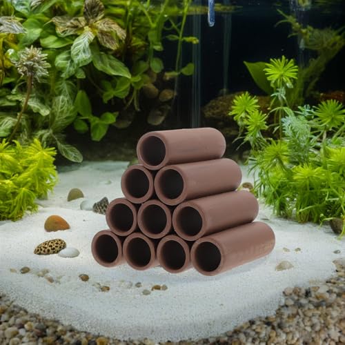 Healifty Shrimp Hideaway Pipe and Pottery Breeding Shelter Cave for Aquarium Fish Tank, Spawning Tube Hiding Habitat Ornament for Freshwater Shrimp Breeding and Stress Reduction