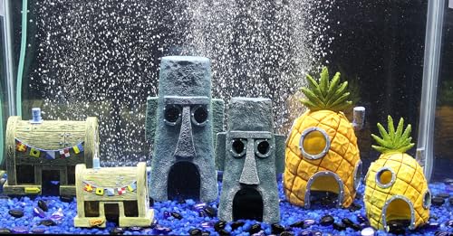 Penn-Plax Spongebob Squarepants Officially Licensed Aquarium Ornament – Spongebob’s Pineapple House – Large - size: Large
