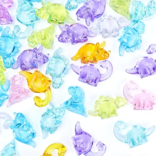 Babenest 4 Styles Acrylic Dinosaur Figures, 45pcs Miniature Dinosaur Sensory Bin Fillers for Garden Landscape Theme Party Wedding Decoration Scatter Table Vase Fillers Home DIY Crafts - color: Dinosaur, size: Conventional