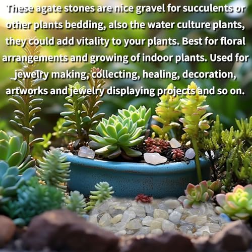 0.45 LB Polished Agate Stones Natural Decorative Rocks for Outdoor Decoration Home Decoration Fish Tank Vase Filler DIY Handmade Bamboo Succulents Cactus (Blue Stripe) - color: Blue Stripe