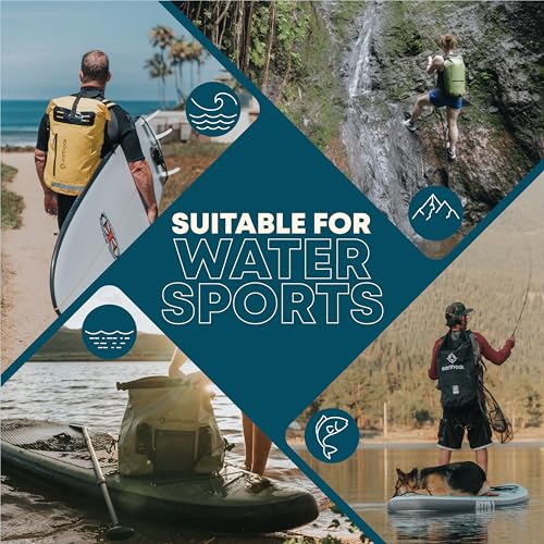 Earth Pak Waterproof Dry Bag with Zippered Pocket - Waterproof Dry Bag Backpack Keeps Gear Dry - color: Black, size: 10L