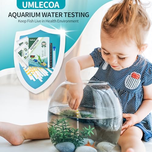9 in 1 Aquarium Test Kit for Freshwater and Saltwater - 100 Aquarium Test Strips with Test Tube & Thermometer - Fast & Accurate Water Testing Strips for Aquarium/Pond/Pool