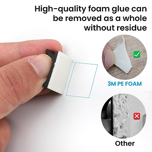 100 PCS Adhesive Cable Clips Black (50 Small & 50 Large), Cable Management Under Desk, Cable Wall Clip, Wire Clips for Cords of Car Dash Cam, HDMI, Extension Cord, TV PC Phone USB Ethernet Coax - color: Black, size: Small and Large