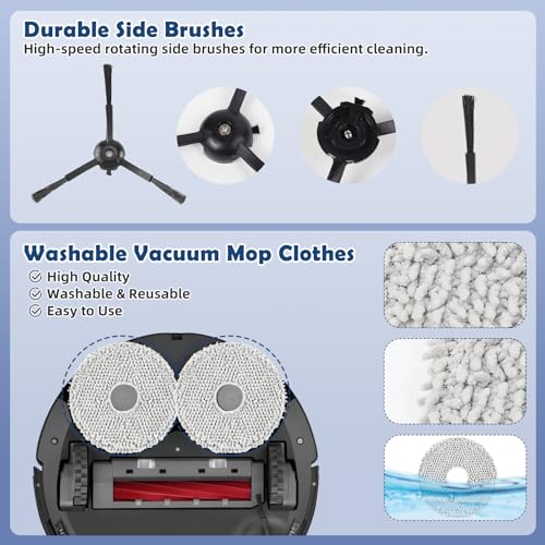 Accessories Replacement Kit for Roborock Q Revo S, Qevo Pro, Qrevo Plus Robot Vacuum, 1 Main Brush, 4 Mop Cloth, 2 Washable Filter, 4 Black Side Brushes, 6 Dust Bag, 1 Cleaning Tool - 18 Pcs - color: QrevoS/QrevoPro/QrevoPlus Accessories