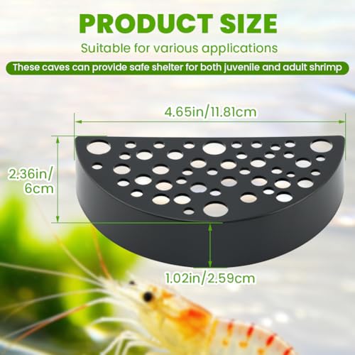Aquarium Tunnel Cave 2 Pack, 4.65 in Fish Hideout, Aquarium Safe Plastic, Black Natural Shelter for Aquarium Decor, Planted Tanks, Shrimp Tanks and Community Aquariums