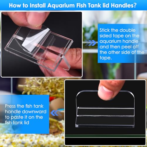 NestBasics 6pcs aquarium lid hinge acrylic fish tank glass canopy handle fish tank hood top cover replacement double tape pull handle