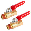 BILAL 2 Pack 1/4" Heavy Duty Air Compressor Brass Ball Valve Shut Off Switch, 1/4 Inch Male And Female NPT Thread Pipe Fitting