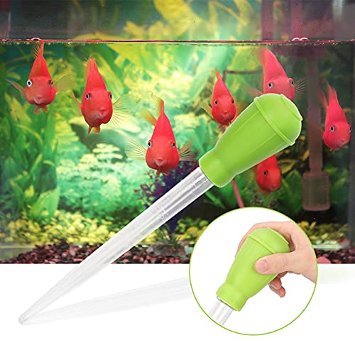 GLOGLOW Aquarium Gravel Cleaner, ABS Mini Manual Water Changer, Accurate Fish Tank Dropper for Cleaning and Feeding, Ideal for Small Aquariums and Office Use (Green)
