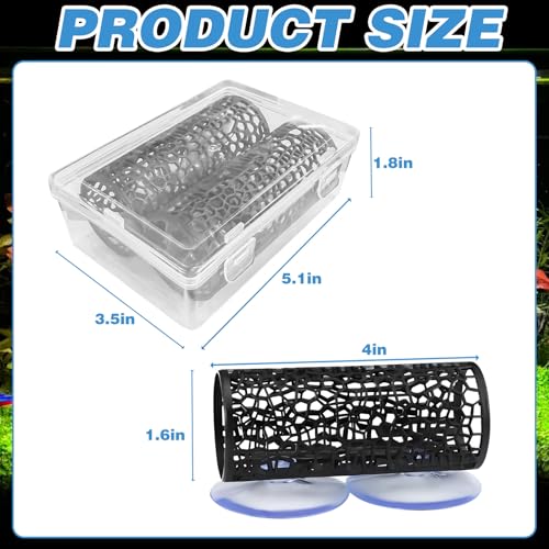 2Pcs Black Betta Aquarium Decoration, Betta Fish Tank Accessories Decoration with Suction Cup, Hidden Decor Habitat Toys for Shrimp Breeding Small Fish Playing & Resting