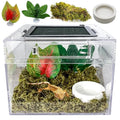 Reptile Terrarium, Jumping Spider Enclosure Starter Kit, Leopard Gecko Habitat Container, 8"x8"x6"Reptile Tank for Tarantula, Hermit Crab, Insect, Fish, Frog, Small Bearded Dragon, Lizard - size: 8"x8"x6"