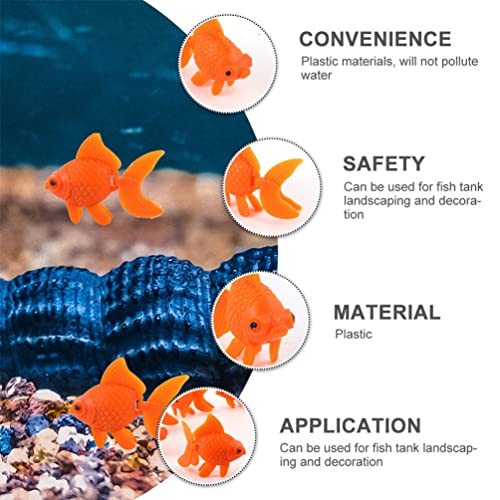 POPETPOP Dining Table Decor 50Pcs Artificial Goldfish Ornament Mini Fish Model Moving Floating Fake Ocean Animal Figurines for Aquarium Tank Decorations Net Decorative
