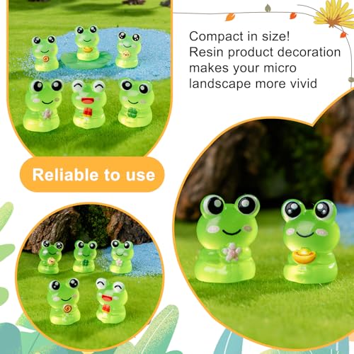 60 pcs Mini Resin Frog Many Styles Variety Tiny Luminous Animals Figures Miniature Little Small Animal Figurines Bulk for Micro Fairy Garden Landscape Accessories Hide Crafts Decor Aquarium - color: Frog-60p