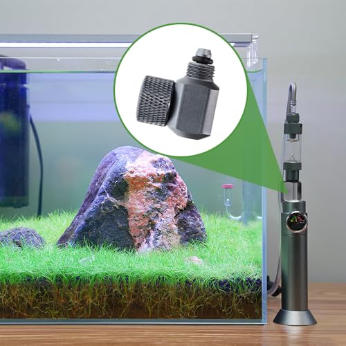 CO2 Check Valve, Aluminum Elbow Adapter for Aquarium CO2 Systems, Avoids Backflow into Regulators, M10x1 Male/Female Thread, Fits 6x4mm Tubing, Adjustment Flow - size: MR-6 external thread quick-connect rod