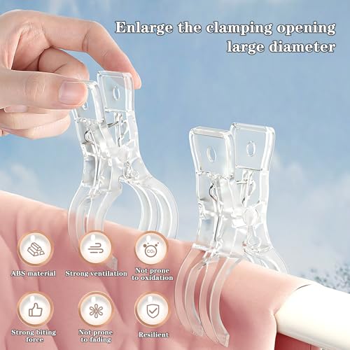 20 Pack Plastic Transparent Balloon Arch Clips for Backdrop | 3.5 Inch Heavy-Duty Spring Clamps for Birthday Decoration Accessories Beach Towels Crafts Swimming Pool Photography Studios - color: Transparency