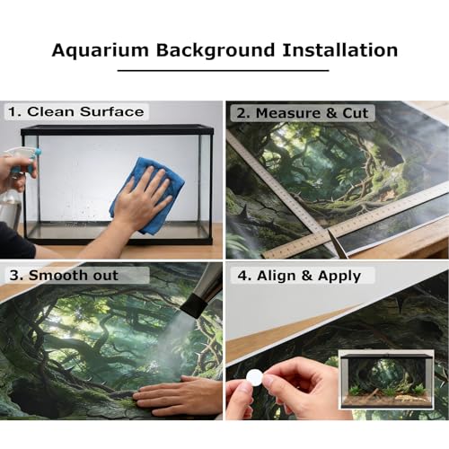 Terrarium Background Cloth, 24x12 Inch Reptile Tank Background for Bearded Dragon & Leopard Gecko Tank Accessories, Polyester Aquarium Background with Green Rainforest Design - size: 24x12in