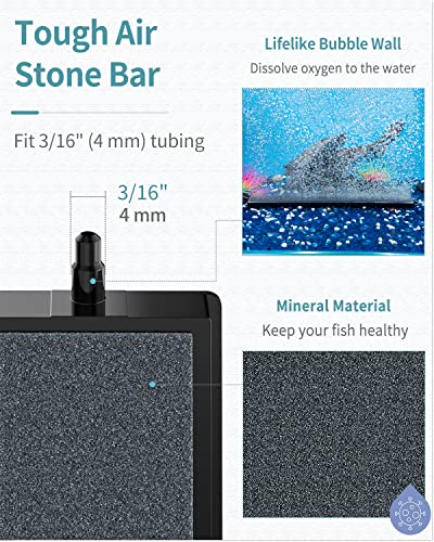 Pawfly 12 Inch Air Stone Grey Mineral Bubble Stone Bar Diffuser Bubbler Airstones for Aquarium, Fish Tank, and Pump - size: Grey