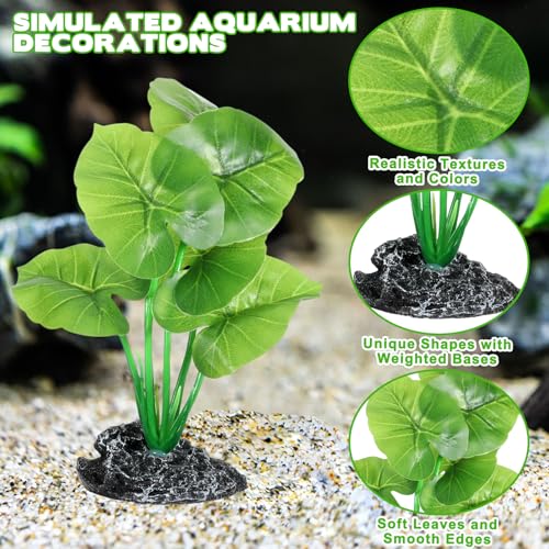2 Pack Silk Plants for Fish Tank, Fish Tank Plant,12 Inch Aquarium Silk Plants Betta, Beta Fishes Tanks Decor Soft, Suit for Betta Leaf Hammock Goldfish Reptiles Decor Accessories