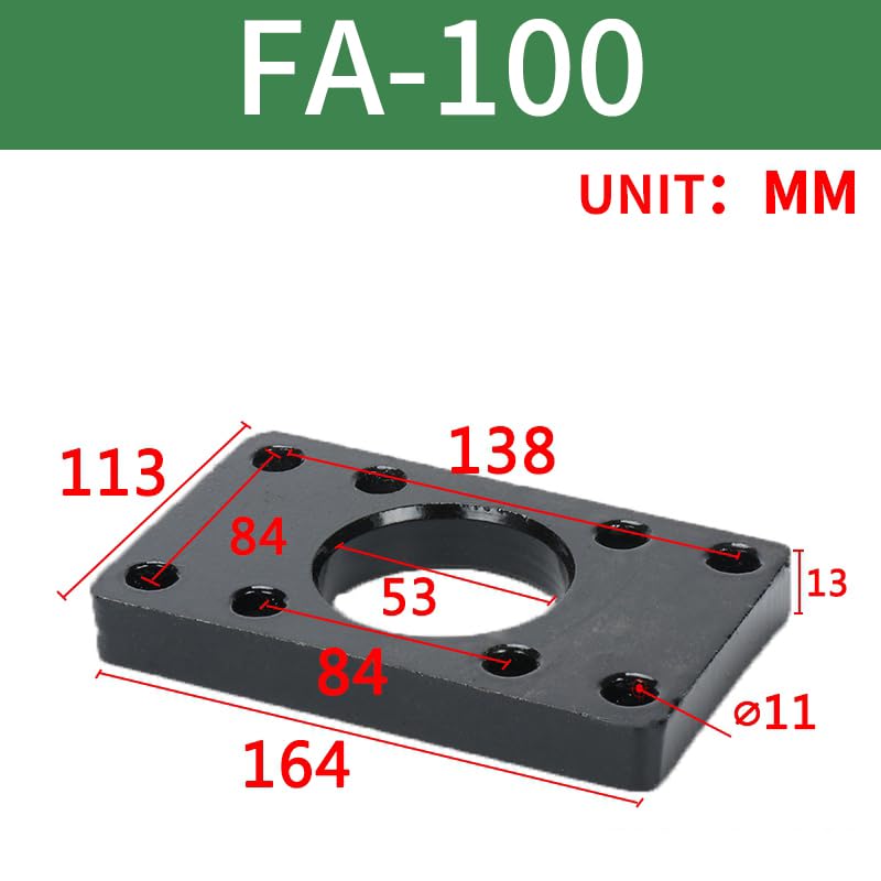 Square Flange Mounting Plate for SC Cylinder FA Series, Universal Fixed Mounting Bracket for Pneumatic Air Cylinders (FA100) - color: FA, size: 100