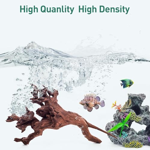 WDEFUN 3 PCS Natural Driftwood for Aquarium Decor, 7-11" Assorted Branches for Fish Tank & Reptile Terrarium, Fast Sinking Wood for Aquascaping, Safe for Betta, Shrimp & Snails - size: Mopani driftwood （7-11 inch pack of 3）