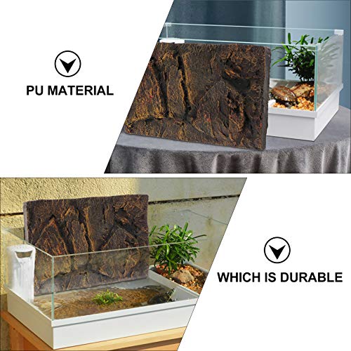 UKCOCO Reptile Tank Background- Reptile Rock Background for Terrarium, 3D Stereo Rock Terrarium Background Board, Amphibian Backdrop Decoration for Aquarium& Reptile Turtles Fish Tank
