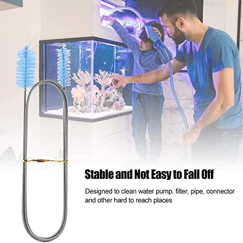 Flexible Drain Brush Cleaner Kit – CPAP Hose Cleaner 5ft Long Elastic Double Head Nylon Cleaning Brush + 3pcs 10” Straw Brushes for Aquarium Water Filter Pipe Air Tube Fish Tank Tub Sinks Glass Vase