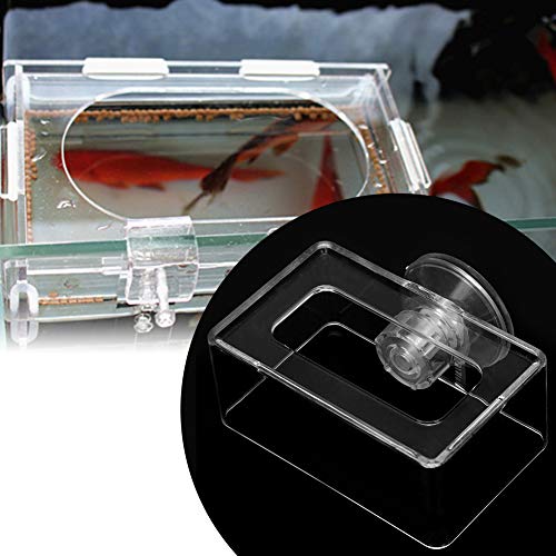 KIMISS Acrylic Simple Installation Fish Food Feeder Feeding Ring for Fish Aquarium with Suction Cup Acrylic Simple Installation (24x17x18cm / 9.4x6.7x7.1in) - size: 24x17x18cm / 9.4x6.7x7.1in