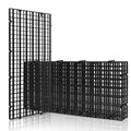 LINLAN 4 Pieces 5.9x11.8in (15X30cm) Aquarium Grid Plastic, Fish Tank Divider, Egg Crate for DIY Filtration and Bottom Protection in Aquascaping (Black-No Accessories)