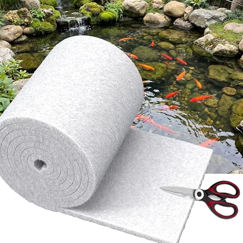 Pond Filter Pad, 12"x72"x1.1" – 6 sq ft White Reusable & Washable Foam Media for Outdoor Fish Ponds, Aquariums & Water Gardens - size: 12“x72"x1.1"