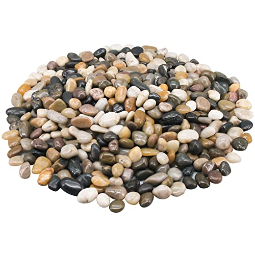 Fish Tank Rocks,Virekm River Rocks, Decorative Ornamental Pebbles Garden Landscaping Stones Gravel Filler for Home Decoration Flower Bed Fish Tank Plants Vases Succulents (10 Pounds) - color: mixed color, size: 10 Pounds