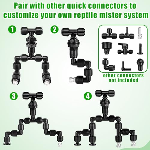 20 Pack 1/4" Push to Connect Fittings Elbow Connectors,Reptile Mister System 1/4" Quick Connect Fittings,Reptile Mister Fittings for Aquarium,Vivarium,Irrigation System - size: 20 Pack 1/4" Elbow -A