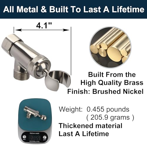 All Metal Shower Head Holder,Adjustable Handheld Shower Arm Bracket, Hand held Showerhead Mount B-Style Brushed Nickel - style: B-Style Brushed