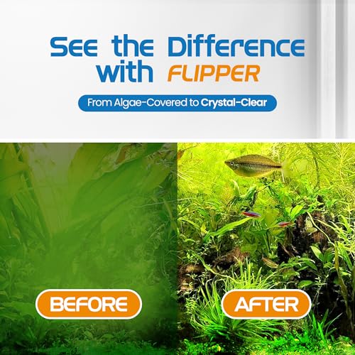 FLIPPER Platinum Hand Algae Scraper – Aquarium Glass and Acrylic Cleaner with Precision Scraper Design, Fish Tank Cleaning Tool for Freshwater & Saltwater Aquariums (28” Rigid Shaft) - size: 28 Inches