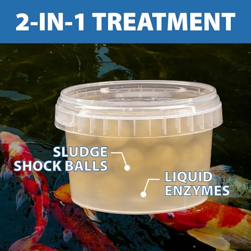 CrystalClear SludgeShock, Outdoor Fish Ponds & Water Garden Sludge Control, Backyard Koi Pond Beneficial Microbe Balls, Enzyme Muck Reducer Treatment