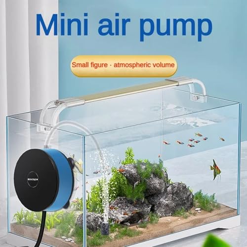 UPETTOOLS Mini Aquarium Air Pump, Quiet Fish Tank Oxygen Pump Portable USB Air Pump Aquarium Bubbler Kit with Air Stone and Airline Tubing for 1.5-7 Gallon Fish Tanks