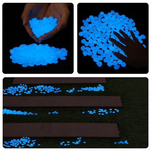 Oubest Fish Tank Rocks Glow in The Dark Pebbles for Garden Aquarium Plant PotsBonsai Walkway Driveway 100pcs Blue - color: Blue