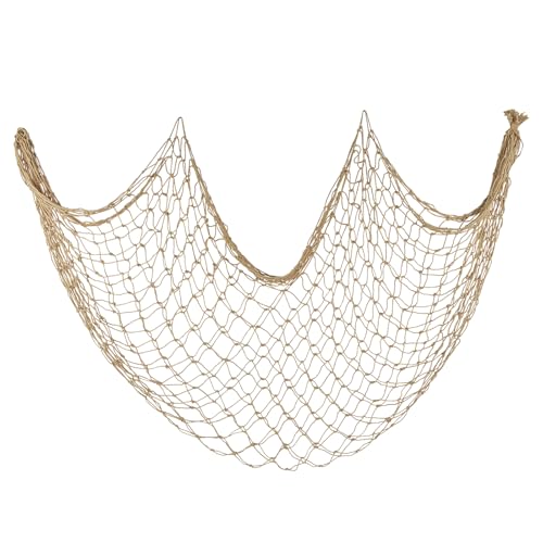 Decorative Fishing Net 80x40 Inch, Patioland Large Caramel Picture Fish Net, Wall Photo Hanging Fishnet for Nautical Mermaid Pirate Ocean Themed Hawaii Beach Under the Sea Party Decorations (1 Pack) - color: Caramel, size: 1 Pcs