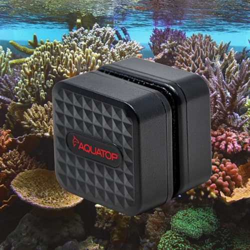 Aquatop Floating Magnetic Glass Cleaner for Fish Tanks – Non-Scratch Scrubbing Pads, Strong Magnet Grip, Easy Cleaning for Aquariums Up to 3/16″ Glass Thickness, MGC-SM - size: 1 Count (Pack of 1)
