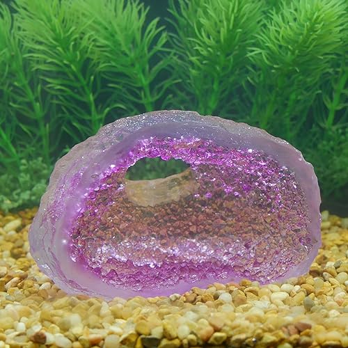Penn-Plax Deco-Replicas Crystal Cave Aquarium Decor - Crystal Ornament with Hiding Space - Ideal for Territorial Fish - Durable Resin for Fresh & Saltwater Tanks - Amethyst Purple, 3.9 x 2.8 x 4.2 in - color: Amethyst Pink