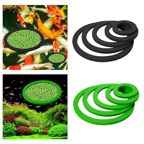 10 Pieces Aquarium Plant Rings Plant Corral Plant Feeding Rings EVA Material Grass Blocking Rings Suitable for Fish Tank, 5 Black and 5 Green - color: 5 Black and 5 Green
