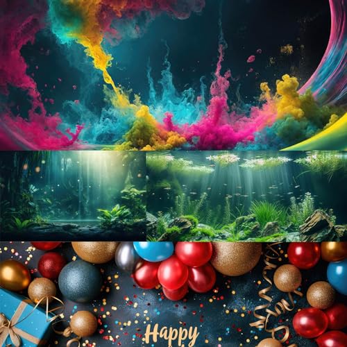 Cartoon Underwater Landscape Aquarium Background Tropical Coral Reef Sunken Ship with Sea Animals Terrarium Background Deep Blue Ocean Fish Crab Treasure Chest Sea Turtle Fish Tank Backdrop 24x12in - color: Light Blue, size: 24(W)x12(H)in
