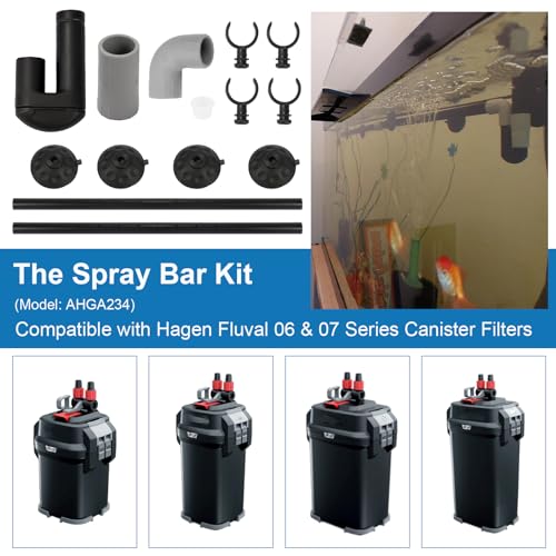 Aquarium Spray Bar Kit AHGA234 - Compatible with Hagen Fluval 06 & 07 Series Canister Filters, Optimize Water Flow, Aquarium Water Inlet Outlet Tube Kit for Freshwater/Saltwater Aquariums