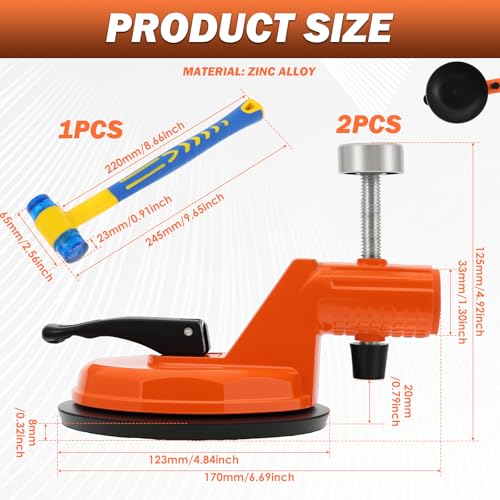 2 Pcs Adjustable Height Setter, Countertop Leveling Tool with Heavy Duty Rubber Suction Cup Clamps, Floor Gap Fixer, Flooring Alignment Tool for Tile, Floors Gap Fix and Seam Leveling (B) - color: B