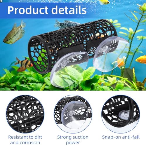 Betta Fish Toys, Black Betta Fish Tunnel Hammock, Safe Aquarium Decor for Smallfish Shrimp, Bettas Tank Accessories with Suction Cups Perfect for Hideout and Play Area - color: Black