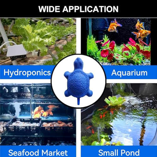 2 PCS Turtle Aquarium Bubble Air Stone Professional Aquarium Aerator Fish Tank Aerator Turtle Air Stone Turtle Aquarium Accessories for Aquariums, Fish Tanks, Hydroponics(Blue)