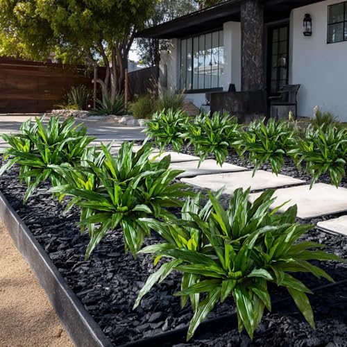 4 Pcs Artificial Greenery Stems Dracaena Faux Branches Artificial Plants Realistic Fake Dracaena Greenery Realistic Plants for Indoor Outdoor Porch Patio Home Office Living Room Decor (Green) - color: Green