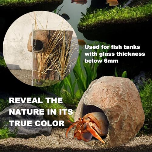 Aquarium Decor Ornaments,Magnetic Detachable Fish Tank Decorations Hideout,Resin Fish House for Betta Fish Tank Decor,Shrimp Tank Accessories Cichlid Caves for Aquarium