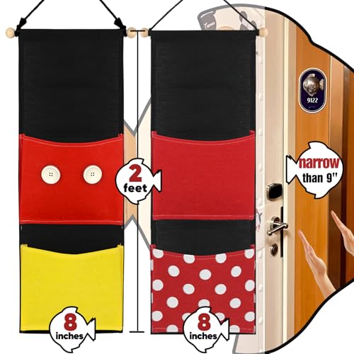 RUNROLE 2 Pack Narrow Fish Extenders - 2 Pocket Hanging Storage Organizer, 8 Inch Width to Right Fit the Cabin Door, Easily Customize, 2026 & 2027 FE for Gift Exchanges and Pixie Dust